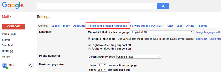 Google Mailbox step 2