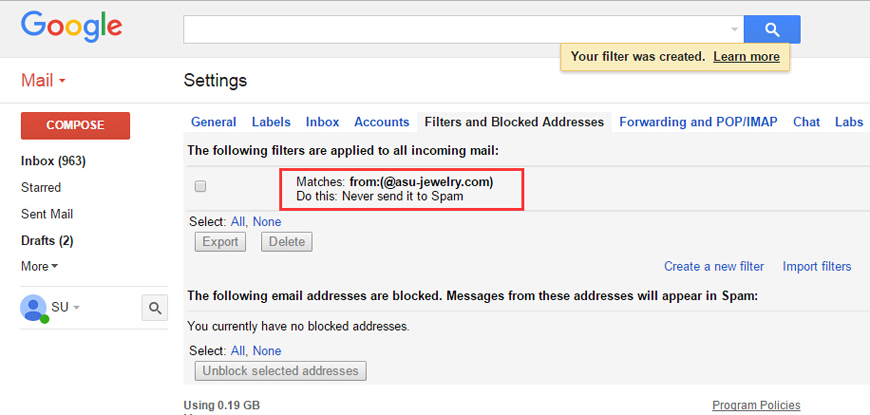 Google Mailbox step 6